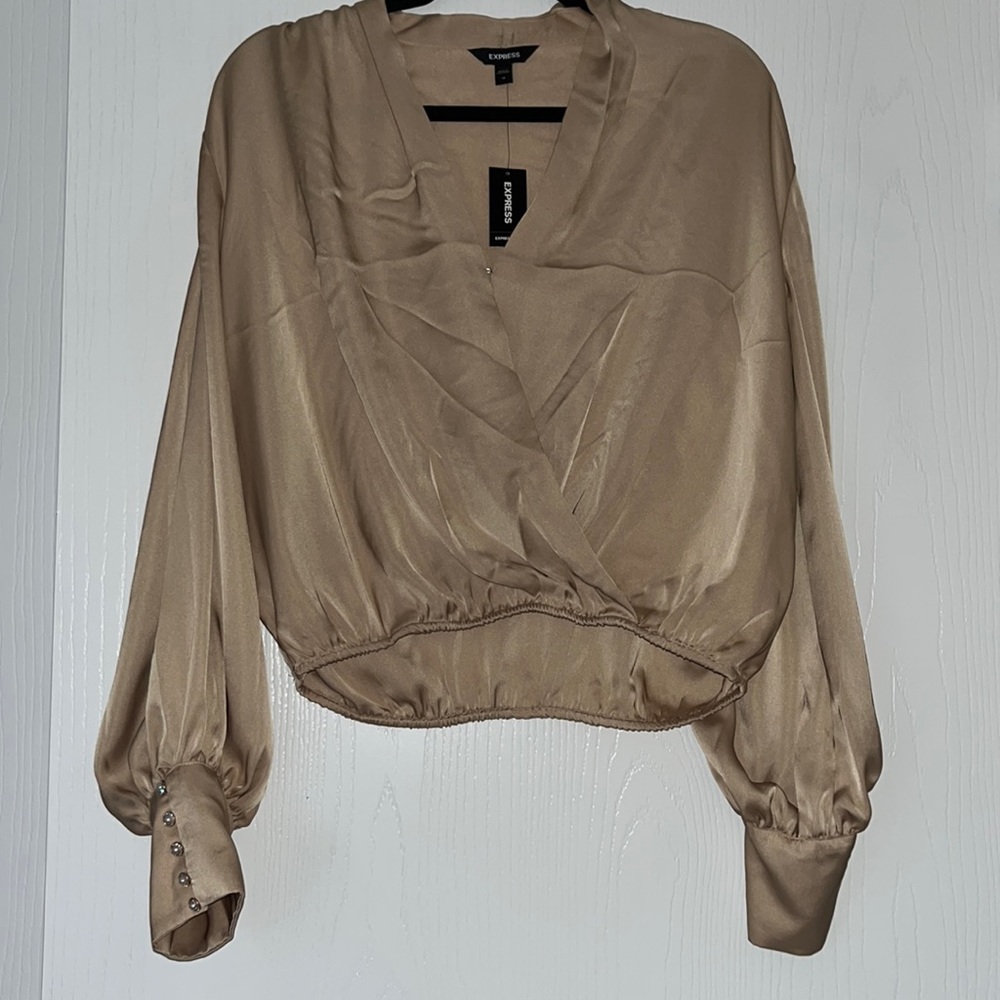 Express Gold Silk Blouse